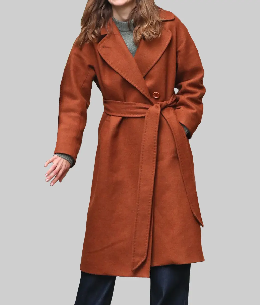 Black Doves Keira Knightley Brown Wool Coat - Black Doves Keira Knightley (Helen Webb) Brown Wool Coat - Front View