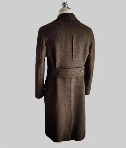 Bonhoeffer Jonas Dassler Brown Wool Coat - Bonhoeffer Jonas Dassler (Dietrich Bonhoeffer) Brown Wool Coat - Back view