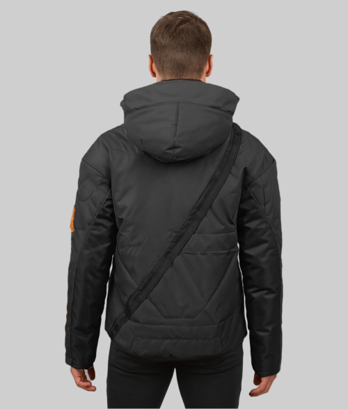 Death Stranding 2 Orange Hooded Jacket - Black Back