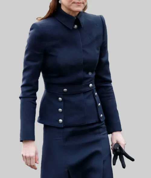 Kate Middleton Navy Blue Wool Jacket - Kate Middleton Navy Blue Wool Jacket - Celebrity View