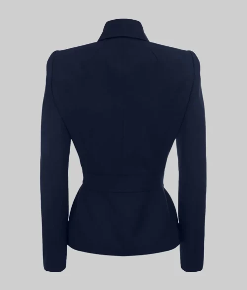 Kate Middleton Navy Blue Wool Jacket - Kate Middleton Navy Blue Wool Jacket - Back View