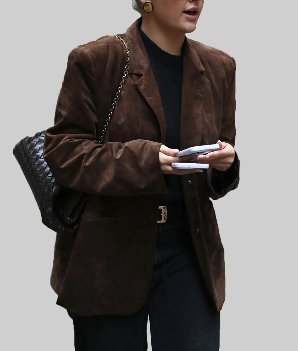 Molly Mae Hague Brown Suede Blazer The Leather City