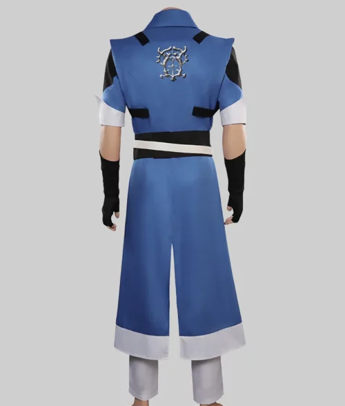 Castlevania Nocturne Richter Belmont Blue Coat - Castlevania Nocturne Richter Belmont Blue Costume Coat - Back View
