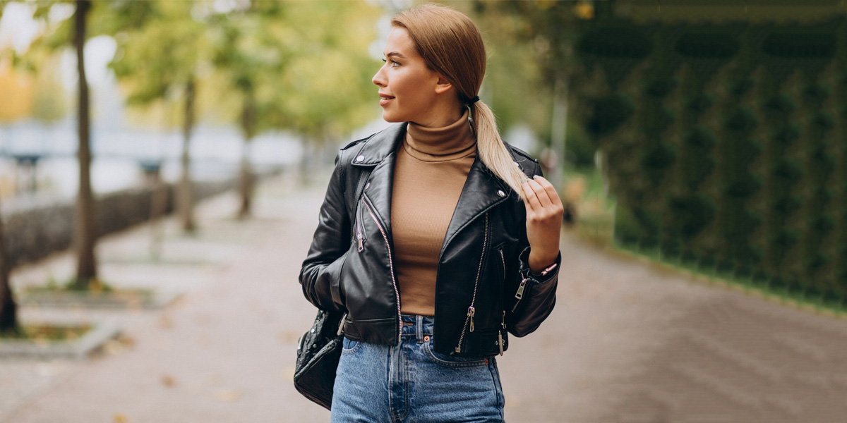 Formal leather jacket looks for women