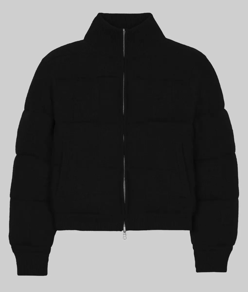 Gigi Hadid Black Puffer Jacket - Gigi Hadid Black Puffer Jacket - Front View