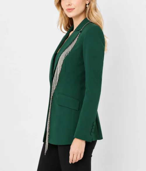 Reba McEntire Fringe Embellished Blazer - Side