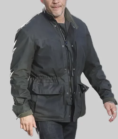 Tom Hardy Black Cotton Jacket - Tom Hardy Black Cotton Jacket - Side View