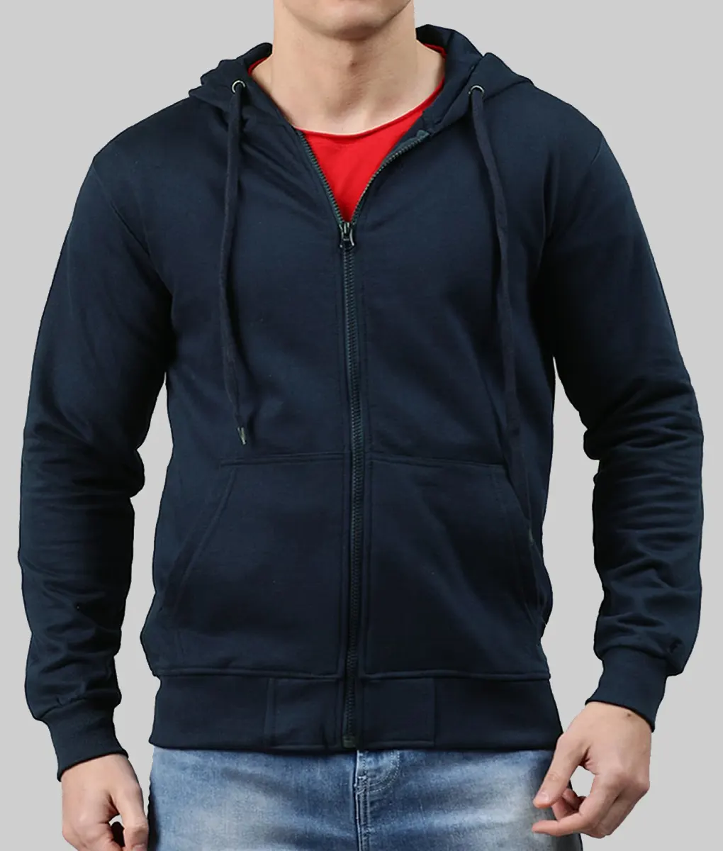 Ad Vitam Guillaume Canet Blue Zipper Hoodie - Ad Vitam Guillaume Canet (Franck) Blue Zipper Hoodie - Front View