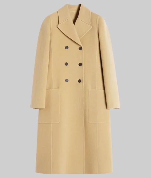 Angelina Jolie Brown Wool Coat - Angelina Jolie Brown Wool Coat - Front View