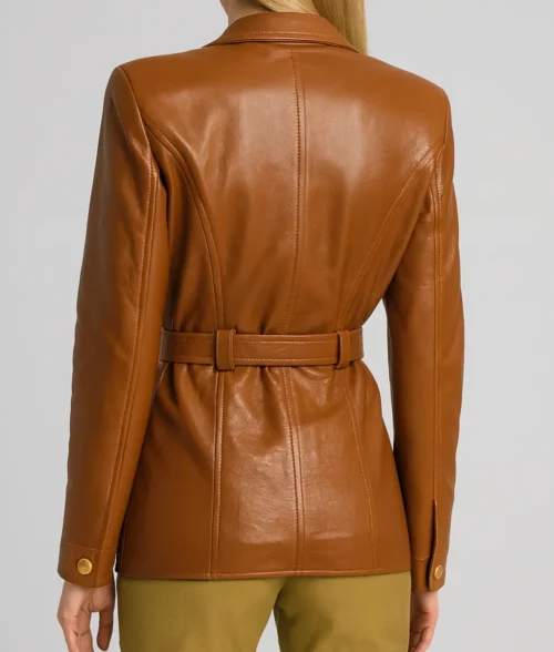 Black Bag Cate Blanchett Brown Leather Jacket (1)