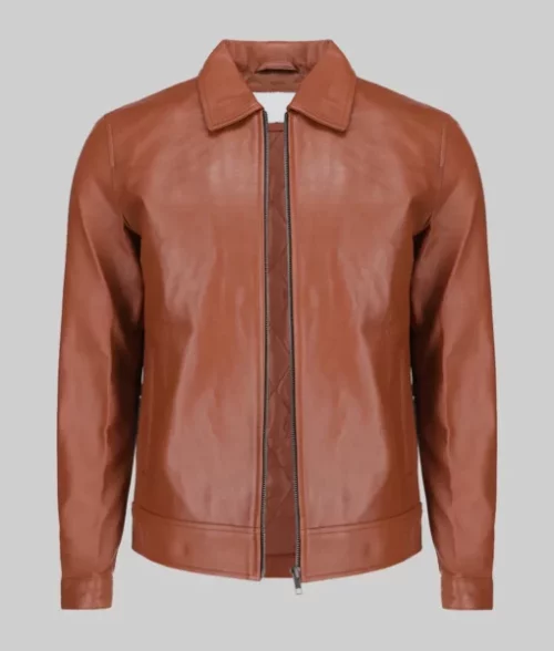 Bravo-Mens-Tan-Harrington-Leather-Jacket-Mens-Classic-Shirt-Collar-Tan-Leather-Jacket-The-Leather-City