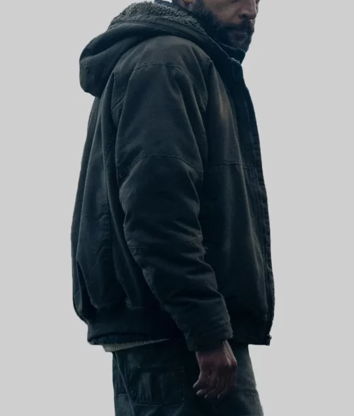 Bring Them Down Christopher Abbott (Michael) Black Cotton Hooded Jacket - Side View
