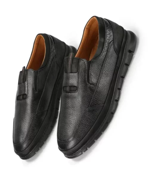 Bruce Men's Black Dress Low Top Leather Sneakers The Leather City