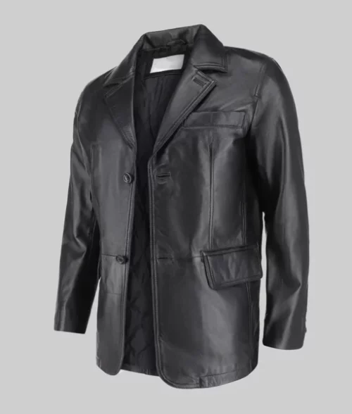 James Men's Black Leather Coat The Leather City