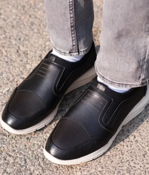 Chris Men's Black Casual Leather Sneakers The Leather City