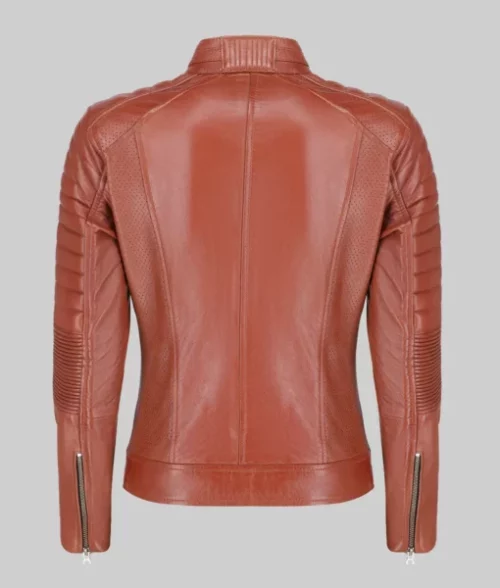Emma Women's Brown Biker Leather Jacket The Leather City