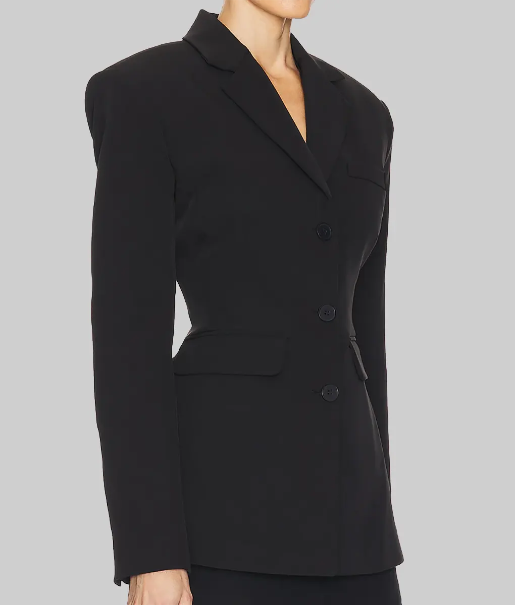 Hailey Bieber Black Blazer - Side View