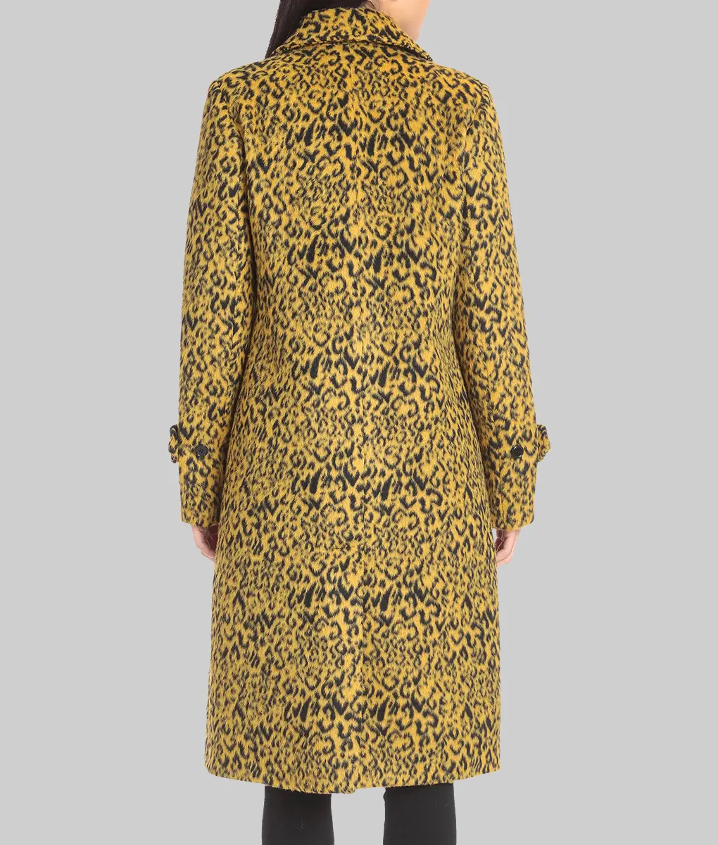 Harlem S03 Meagan Good Leopard Print Wool Coat - Harlem S03 Meagan Good (Camille Parks) Leopard Print Wool Coat - Back View