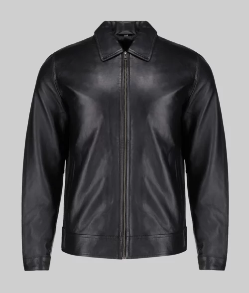 Harrison Men's Black Harrington Leather Jacket
