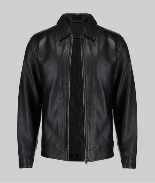 Harrison Men's Black Harrington Leather Jacket