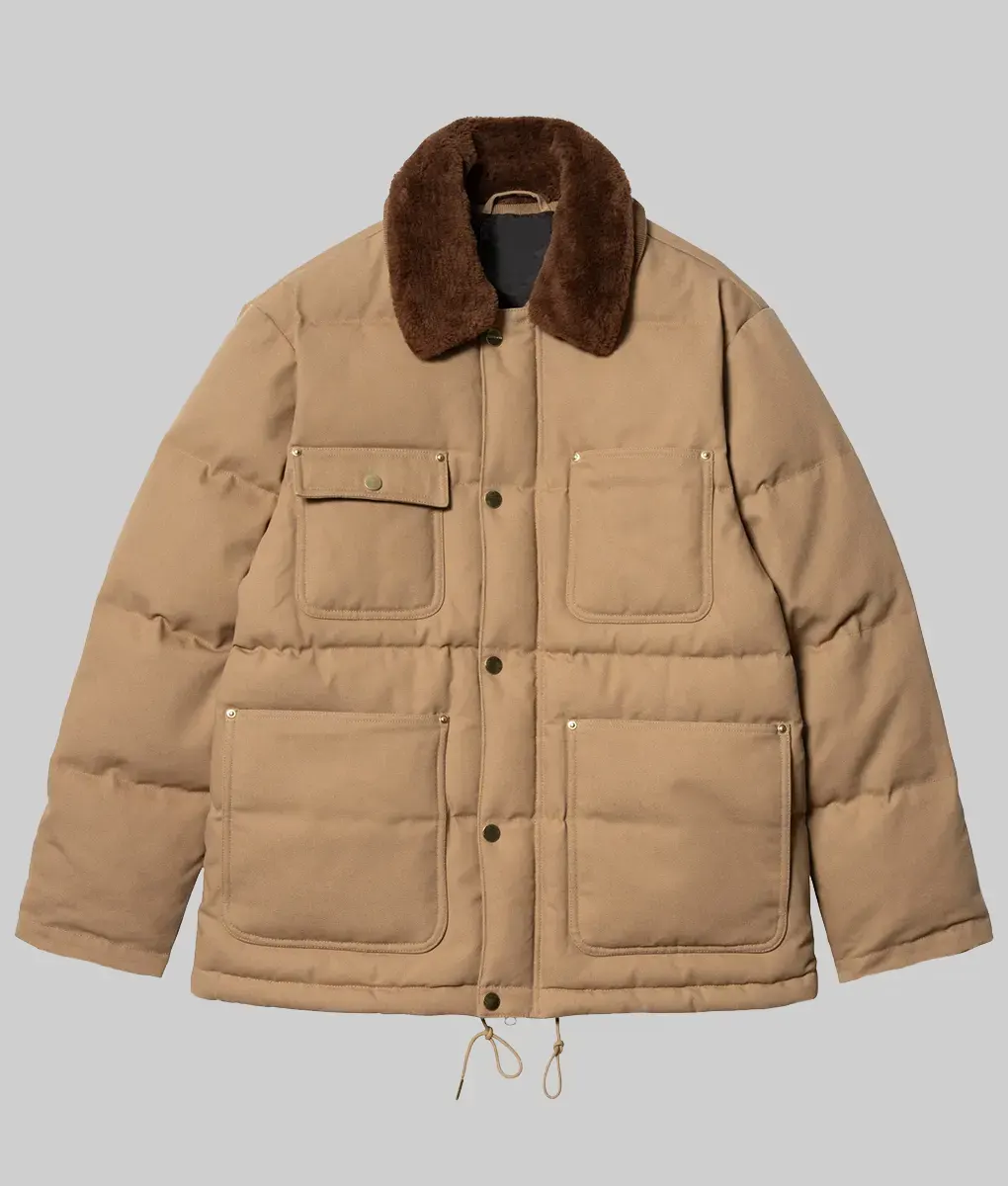 Jake Gyllenhaal Brown Cotton Puffer Jacket - Jake Gyllenhaal Brown Cotton Puffer Jacket - Front View