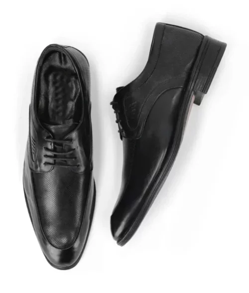James Men's Black Leather Derby Shoes The Leather City