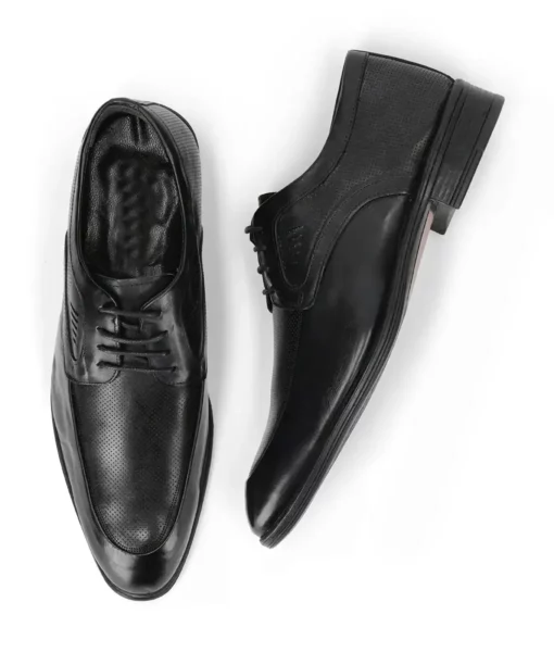 James Men's Black Leather Derby Shoes The Leather City