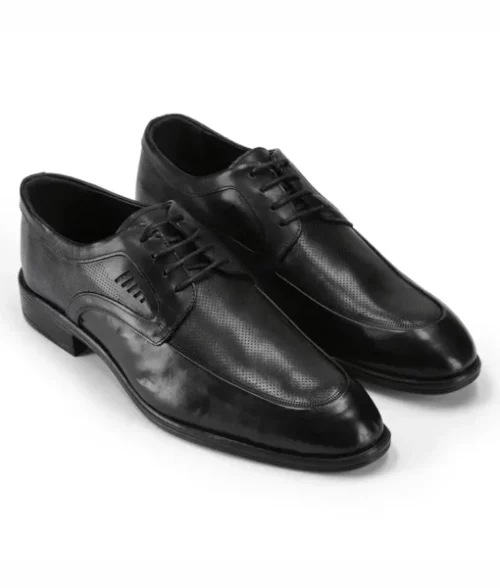 James Men's Black Leather Derby Shoes The Leather City