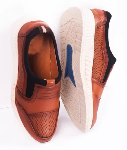 James Men's Brown Casual Leather Sneakers The Leather City