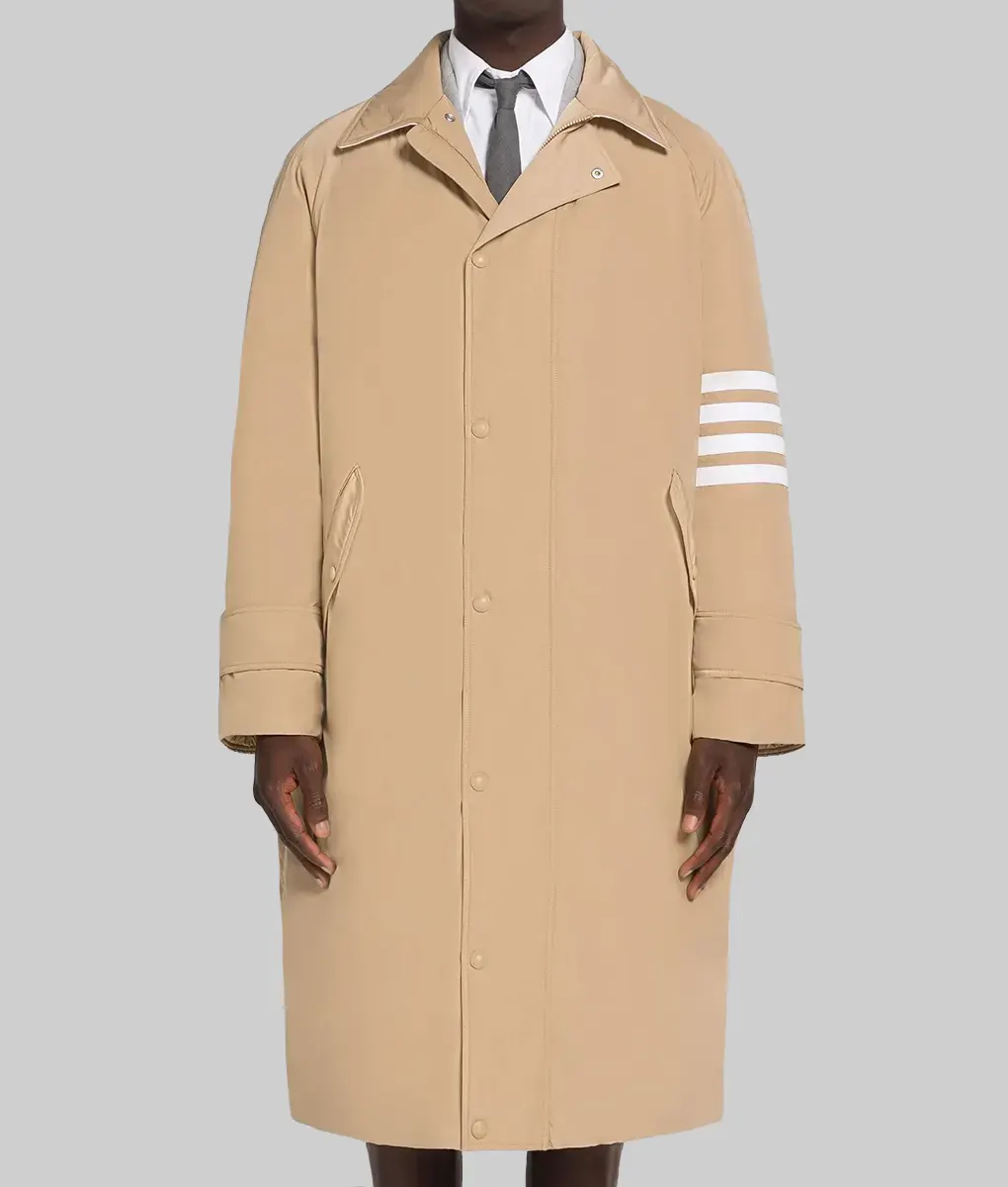 Jesse Williams Beige Coat - Jesse Williams Beige Coat - Front View