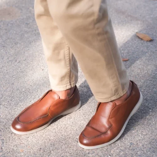 Jim Men's Brown Dress Leather Loafers The Leather City