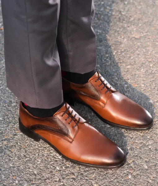 Jim Men's Brown Leather Derby Shoes The Leather City