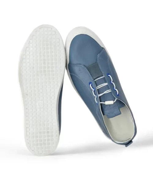 Jim Sky Blue Casual Low Top Leather Sneakers The Leather City