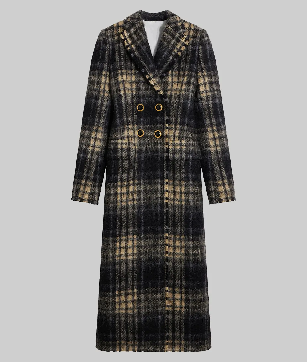 Keke Palmer Plaid Wool Coat - NBC Studio Keke Palmer Plaid Wool Coat - Front View