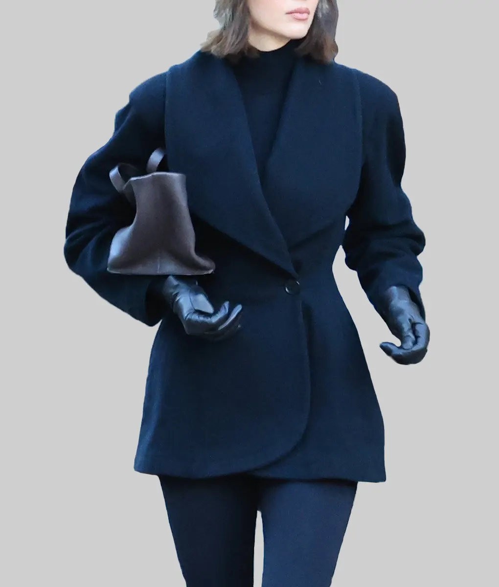 Kendall Jenner Black Wool Blazer - Kendall Jenner Black Wool Blazer - Front View