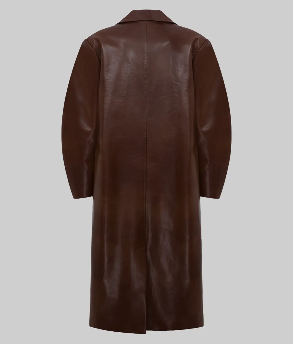 Lili Reinhart Brown Leather Coat - Sundance Film Festival Lili Reinhart Brown Leather Coat - Back View