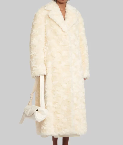 Mariah Carey Off White Fur Coat - Mariah Carey Off White Fur Coat - Side View