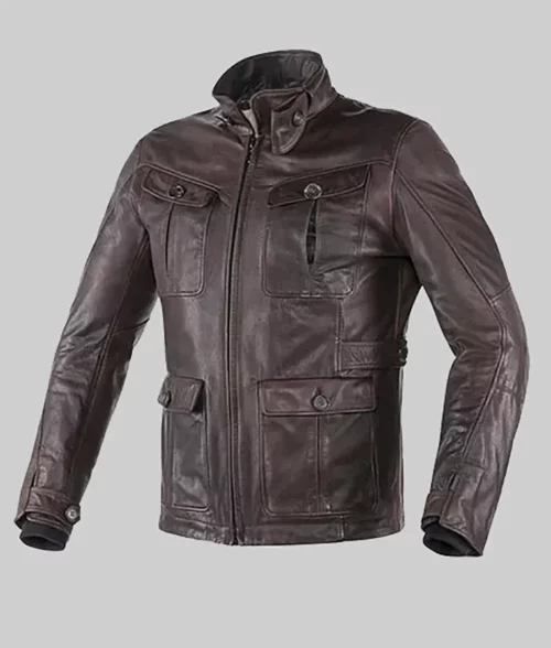 Men’s Biker Harrison Adventure Leather Jacket - Clearance Items