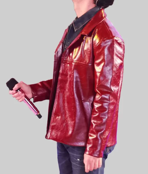 New Years Eve Joe Jonas Leather Jacket- New Years Eve Joe Jonas Leather Jacket - Left View