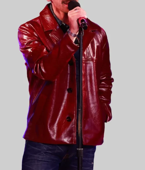 New Years Eve Joe Jonas Leather Jacket- New Years Eve Joe Jonas Leather Jacket - Right View