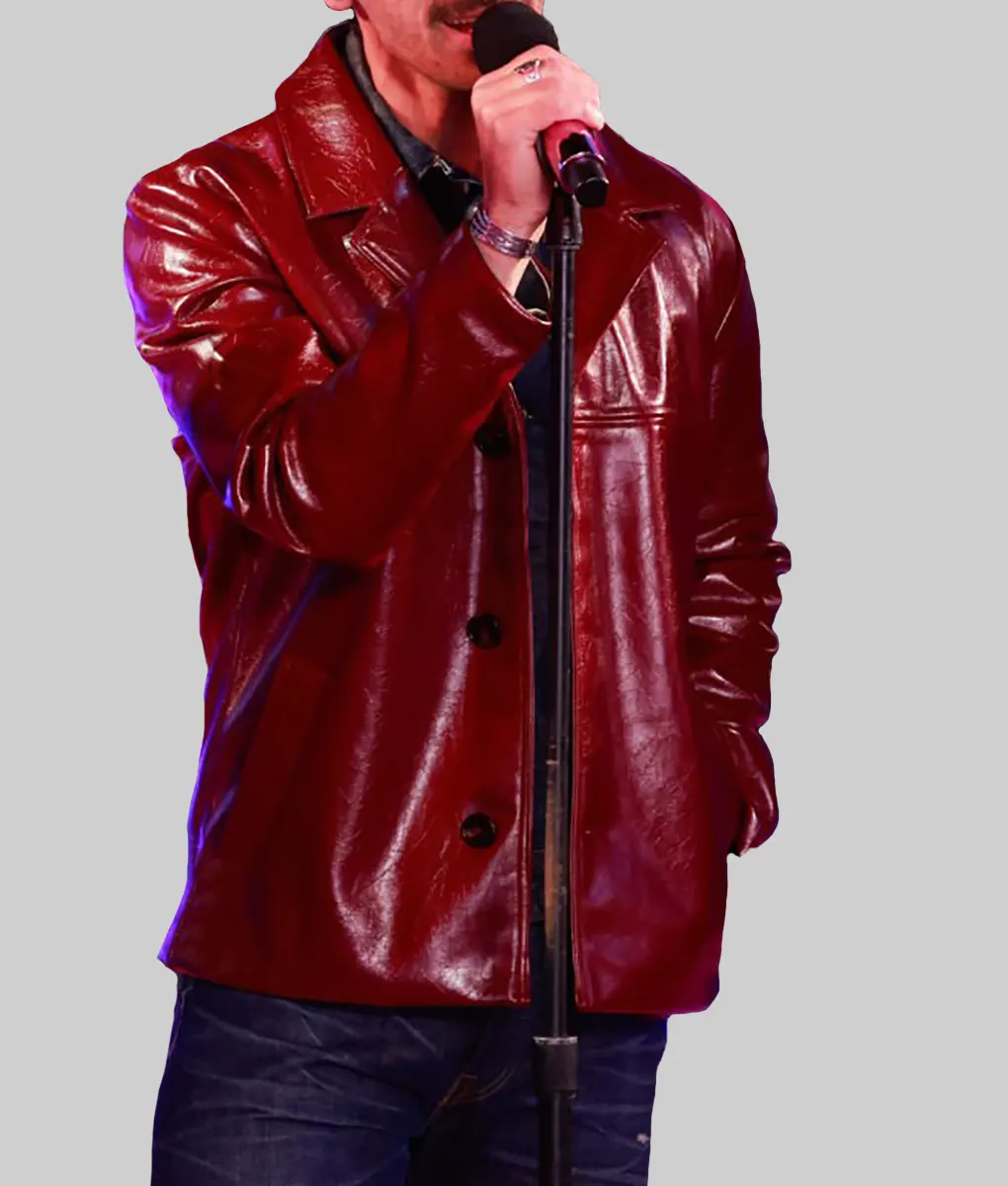 New Years Eve Joe Jonas Leather Jacket- New Years Eve Joe Jonas Leather Jacket - Right View