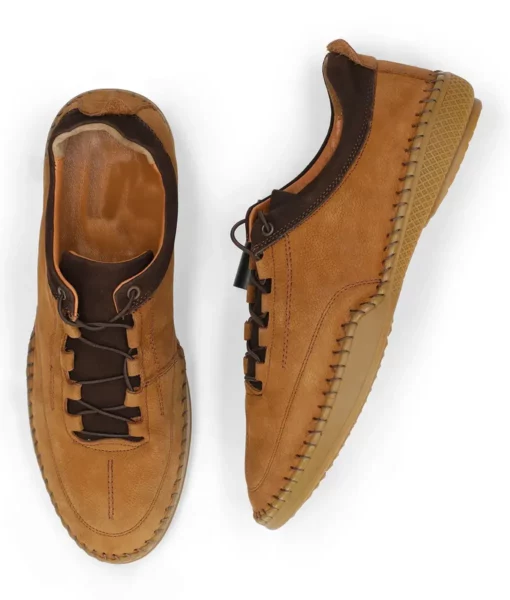 Paul Men's Tan Casual Low Top Suede Sneakers The Leather City