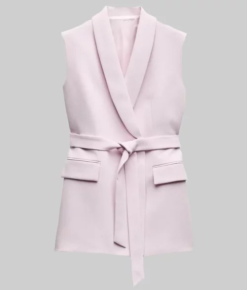 Selling the City Giselle Meneses Pink Sleeveless Blazer - Selling the City S01 Giselle Meneses Pink Sleeveless Blazer - Front View