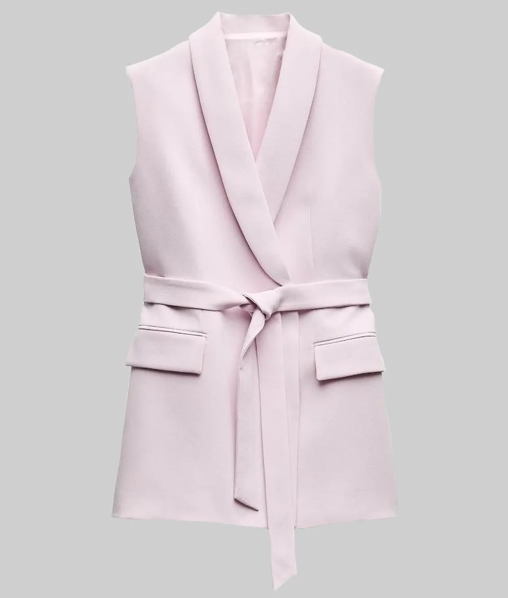 Selling the City Giselle Meneses Pink Sleeveless Blazer - Selling the City S01 Giselle Meneses Pink Sleeveless Blazer - Front View