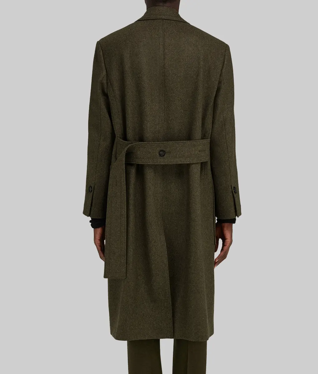 ryota　Supreme Script Overcoat Olive L Supreme Script Logos Wool Overcoat (FW20) - $558