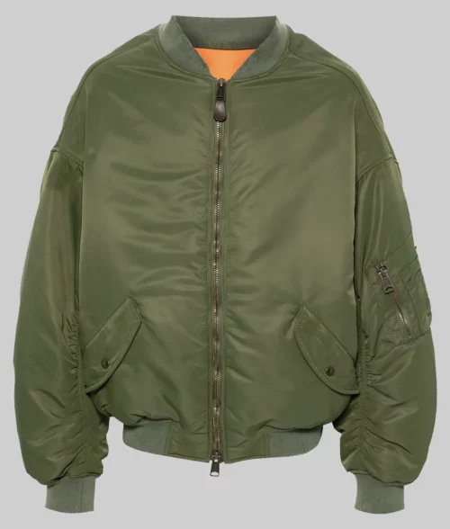Tracee Ellis Ross Green MA 1 Bomber Jacket - Tracee Ellis Ross Green MA 1 Bomber Jacket - Front View