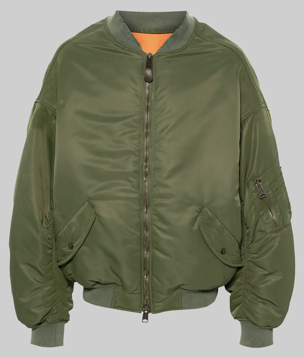 Tracee Ellis Ross Green MA 1 Bomber Jacket - Tracee Ellis Ross Green MA 1 Bomber Jacket - Front View
