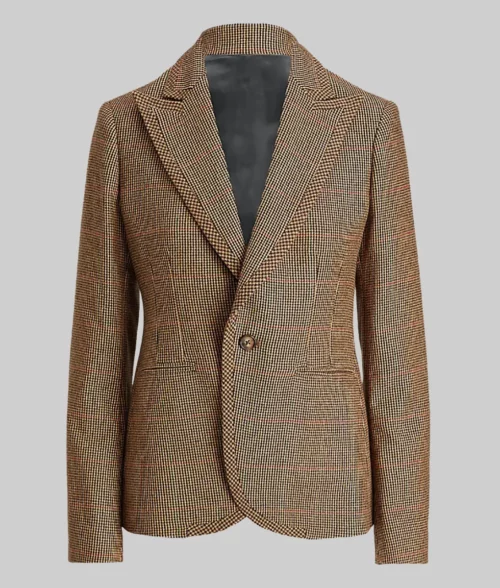 Virgin River Alexandra Breckenridge Plaid Texture Blazer - Virgin River Alexandra Breckenridge (Melinda Monroe) Plaid Texture Wool Blazer - Front View