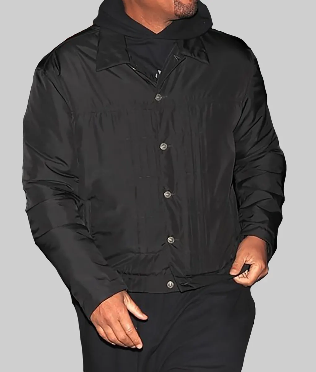 Will Smith Black Satin Jacket - Will Smith Black Satin Jacket - Front View