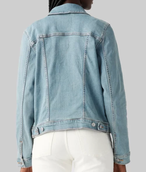 XO Kitty Anna Cathcart Blue Denim Jacket - XO Kitty Anna Cathcart Blue Denim Jacket - Back View